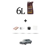 HOFFCAR Kit tagliando 4 FILTRI e 6L OLIO per Volvo S80 2.5 TDi 103Kw dal 1999 al
