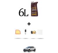 HOFFCAR Kit tagliando 4 FILTRI e 6L OLIO per Volvo V40 II V40 Cross Country Dal