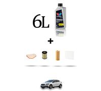 HOFFCAR Kit tagliando 4 FILTRI e 6L OLIO per Volvo V40 II V40 Cross Country Dal