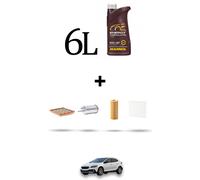 HOFFCAR Kit tagliando 4 FILTRI e 6L OLIO per Volvo V40 II V40 Cross Country Dal