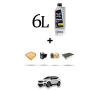 HOFFCAR Kit tagliando 4 FILTRI e 6L OLIO per Volvo XC40 2.0 D4 AWD 140Kw dal 201