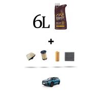 HOFFCAR Kit tagliando 4 FILTRI e 6L OLIO per Vw Touareg III 3.0 TDI (CR) 183Kw d