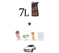 HOFFCAR Kit tagliando 4 FILTRI e 7L OLIO per Alfa Romeo Spider (939) 2.4 Jtdm 20