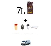HOFFCAR Kit tagliando 4 FILTRI e 7L OLIO per Iveco Daily III 35-17 3.0 Turbo Die