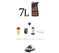 HOFFCAR Kit tagliando 4 FILTRI e 7L OLIO per Iveco Daily IV 55S 17 3.0 HPT 125kw