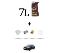HOFFCAR Kit tagliando 4 FILTRI e 7L OLIO per Toyota Auris I (E150) 2.0 D-4D 93kw