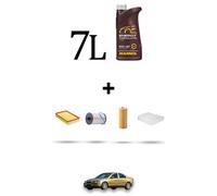 HOFFCAR Kit tagliando 4 FILTRI e 7L OLIO per Volvo S60 2.4 D 96Kw dal 2001 al 20