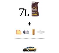 HOFFCAR Kit tagliando 4 FILTRI e 7L OLIO per Volvo S60 2.4 D5 120Kw dal 2001 al