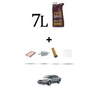 HOFFCAR Kit tagliando 4 FILTRI e 7L OLIO per Volvo S80 2.4 20V 103Kw dal 1998 al