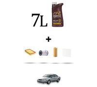 HOFFCAR Kit tagliando 4 FILTRI e 7L OLIO per Volvo S80 2.4 D5 120Kw dal 2001 al
