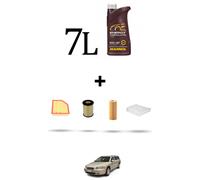 HOFFCAR Kit tagliando 4 FILTRI e 7L OLIO per Volvo XC70 2.4 D5 120Kw dal 2002 a