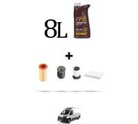 HOFFCAR Kit tagliando 4 FILTRI e 8L OLIO per Peugeot Boxer III 2.0 BlueHDI 96kw