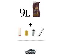 HOFFCAR Kit tagliando 4 FILTRI e 9L OLIO per Land Rover III (L322) 3.0 TDV6 130k