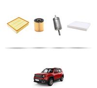 HOFFCAR Kit tagliando - 4 filtri per Jeep Renegade (BU) 1.6 E-torQ 81kw dal 2014