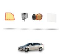HOFFCAR Kit tagliando - 4 filtri per Volvo V60 1.6 D2 84kw Dal 2011