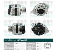 HOFFER Alternatore OPEL 1,7 01202117 13579662 01202261 013500186 013579662