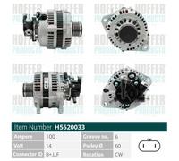 HOFFER Alternatore OPEL VAUXHALL 1,7 0093189498 01204618 8973695070 06204197