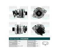 HOFFER Alternatore OPEL VAUXHALL HONDA 1,7 01204158 31100-PLZ-D00 897189-1130