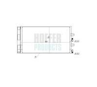 HOFFER Condensatore climatizzatore FIAT 1,2 51712975 51763472