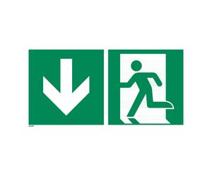 HOFFMANN Segnali di salvataggio, Uscita di emergenza con freccia verso il basso, Modello: 12400 Quantità:1