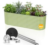 HOFGARTEN 260x80x78 cm Orto Rialzato da Esterno Grande - Letto da Giardino Salva Schiena - Cassone per Aiuola in Acciaio Zincato con Fondo Aperto - Inossidabile & Durevole - Kit Fioriera (Verde)