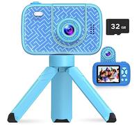 HOFIT Macchina Fotografica Bambini con Obiettivo Ribaltabile, Fotocamera Regalo Bambino, HD 1080P, Giochi Bambini, Scheda SD da 32 GB, Lampada Flash, Videoregistratore, Regalo Bambini 3-12 Anni