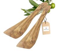 HOFMEISTER® 2 spatole con testa curva e venatura tipica del legno d'ulivo, realizzate a mano in aziende familiari, 25 cm