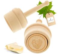 HOFMEISTER® - 2 timbri per burro da 30 g, 5 cm, a forma di cuore, fatti a mano in Germania, a forma di farfalla per decorare la casa, forma rotonda, in legno d'acero