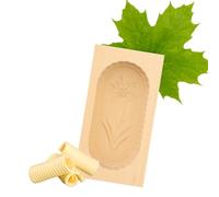 HOFMEISTER® stampo per burro in legno 250 g, 19 cm, motivo stella alpina, fatto a mano in Germania, stampo decorativo angolare in acero domestico