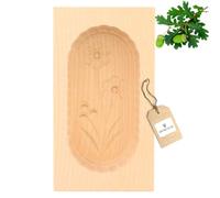 HOFMEISTER® Stampo per burro, per 125 g di burro, 14 cm, fiore E, fatto a mano in Germania, stampo per burro da decorare, forma angolare ad architrave, modello per burro in legno di acero domestico
