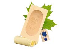 HOFMEISTER® Stampo per burro, per 125 g di burro, 14 cm, genziana, fatto a mano in Germania, stampo per burro da decorare, forma angolare ad architrave, modello per burro in legno di acero domestico