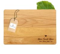 HOFMEISTER® Tagliere personalizzato per inaugurazione, costruzione della casa e direzionale, motivo Sweet Home & nome desiderato, amici, coppie e famiglia, regalo in legno di faggio, 30 cm