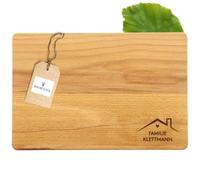 HOFMEISTER® Tagliere personalizzato per inaugurazione, costruzione di casa e direzione, motivo tetto di casa e testo desiderato, amici, coppie e famiglia, regalo in legno di faggio, 30 cm