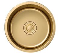 HOFMSX Lavello da Cucina Compatto in Acciaio Inossidabile Dorato per Camper - Mini lavello da Cucina a Una Vasca salvaspazio per bancone da Bar e Lavaggio delle Verdure, Resistente piscin