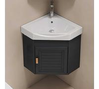 HOFMSX Mobiletto Moderno per Il Bagno ad Angolo, Piccolo e spazioso, con lavabo a Parete, lavabo di Servizio, Rubinetto Caldo e Freddo, Vasca per Lavanderia in Ceramica per ristrutturazio