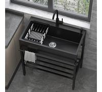 HOFMSX Set lavello da Cucina per Ristorante Commerciale con Rubinetto e scolapiatti in Acciaio Inossidabile, Indipendente per Esterni, per Garage