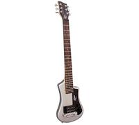 Hofner HCT Shorty - Chitarra elettrica da viaggio (argento)