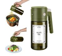hoforife Dispenser e spruzzatore 2 in 1 per olio d'oliva e spruzzatore in vetro, 550 ml, per cucinare in cucina, dispenser per olio d'oliva, tappo a scatto automatico (blocco della luce)