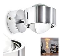 HOFSTEIN Lampada da parete Sapri - lampada da parete dritta con fessure laterali - spot da parete in metallo e lenti in vetro - lampada da parete con grandi effetti luminosi, senza lampadina/e