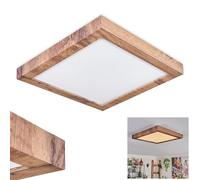 HOFSTEIN Plafoniera a LED Bealeton, moderna lampada da soffitto in metallo/MDF/plastica in nero/effetto legno/bianco, lampada in design scandinavo, 1800 lumen, 3000 Kelvin, 16 Watt, cucina, sala da