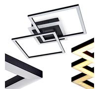 hofstein Plafoniera a LED quadrata Lithgow, in metallo in nero opaco, 25 Watt, max. 2600 Lumen, 3000 Kelvin (bianco caldo). Dimmerabile tramite interruttore della luce senza ulteriori accessori