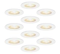HOFTRONIC 10x Faretti LED da incasso 68 mm Bianco - IP65 Impermeabile per Bagno, Soggiorno e Esterno - 5W 480lm - 2700K Extra Bianco Caldo - Faretti da soffitto rotondi - Confezione risparmio
