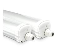 HOFTRONIC - 2x Plafoniera LED Impermeabile per soffitto IP65 120 cm - 36 W 4320 Lumen - 6500 K luce Bianca fredda - Collegabili - IK07 - Lampada per Garage Cucina Officina Ufficio Bagno Magazzino