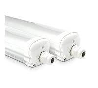 HOFTRONIC - Confezione da 2 lampade LED fluorescenti 150 cm IP65-48W 5760 Lumen - 4000 K Bianco neutro - Interconnesso - Plafoniera Tri-Proof - Illuminazione LED TL