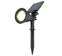 HOFTRONIC - Faro solare da giardino Bend IP65 impermeabile 3000K lampada solare per esterno picchetto bianco caldo