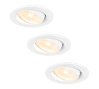 HOFTRONIC - Malta - Faretto da incasso a 3 LED bianco - 5 W 2700 K bianco caldo - Impermeabile IP44 - Orientabile, dimmerabile - Faretto da soffitto per interni, esterni e bagno - 5 anni di garanzia