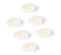 HOFTRONIC - Malta - Faretto da incasso a 6 LED bianco - 5 W 2700 K bianco caldo - Impermeabile IP44 - Orientabile, dimmerabile - Faretto da soffitto per interni, esterni e bagno - 5 anni di garanzia