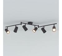HOFTRONIC Riga - Plafoniera a LED a 6 fiamme, girevole e orientabile, dimmerabile, GU10 4 W 345 lm 4000 K neutro, bianco nero, per soggiorno, camera da letto, cucina, faretto da parete e faretto da