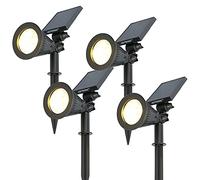 HOFTRONIC - Solar Prikspot Bend IP65 - Luci da giardino impermeabili a energia solare 4 x faretti da terra - Faretti da giardino - Illuminazione da vialetto - Lampada solare invernale con faretto