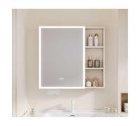 HOFUNTRE Armadietto Bagno Da Parete Con Ante A Specchio，Armadietto Arredo Con Specchio ，Materiale In Lega Di Alluminio, Sbrinatore A Un Pulsante, Adatto A Più Scene(70 * 68cm/27.5 * 26.7in)